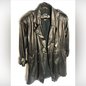 J Walden leather trench Vintage
